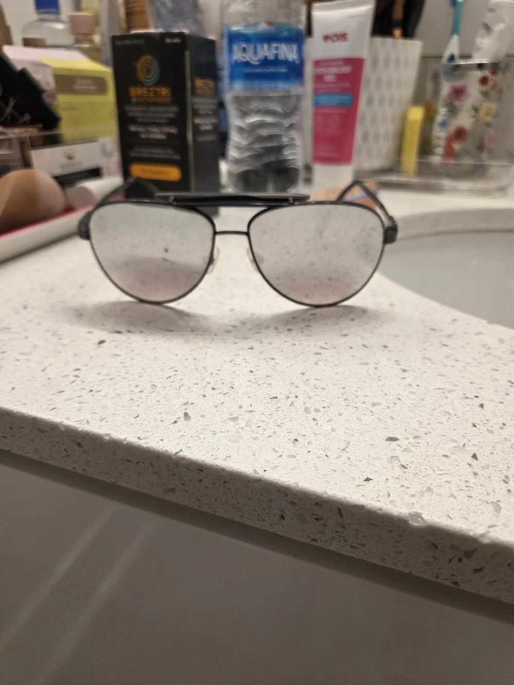decode Los Angeles Grey TitaniumAviator Sunglasses with Mirrored Silver Lenses.